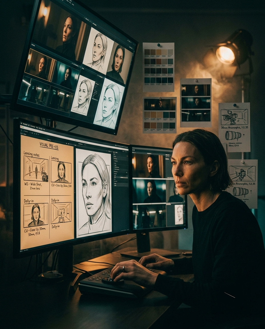 Generation — Scenes are generated to the boards and reviewed the same day, so a note in the morning is on screen by evening rather than next quarter.